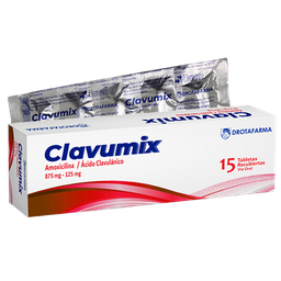 AMOXICILINA + ACD. CLAVULANICO 875MG/125MG  X 15 TAB DROTAFARMA