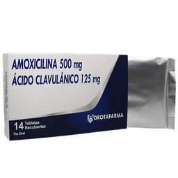 AMOXICILINA + ACD. CLAVULANICO 500MG/125MG X 14 TAB. DROTAFARMA