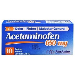 ACETAMINOFEN 650 MG X 10 TAB PLUSANDEX