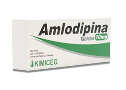AMLODIPINA 10 MG X 20 TABLETAS KIMICEG