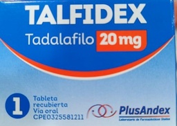 TALFIDEX 20 MG  TADALAFILO X 1 TAB PLUSANDEX